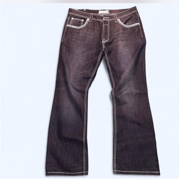 Victorinox Men's Straight Jeans - Dark Brown with wide Flop pockets - Picture 1 of 4